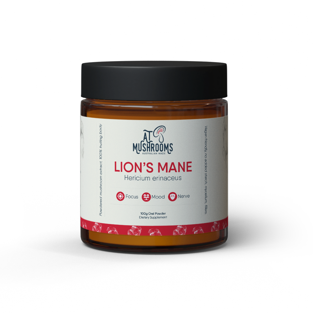 Organic Lion's Mane Powder - Hericium Erinaceus Traditional Wellness Support | A.T. Mushrooms