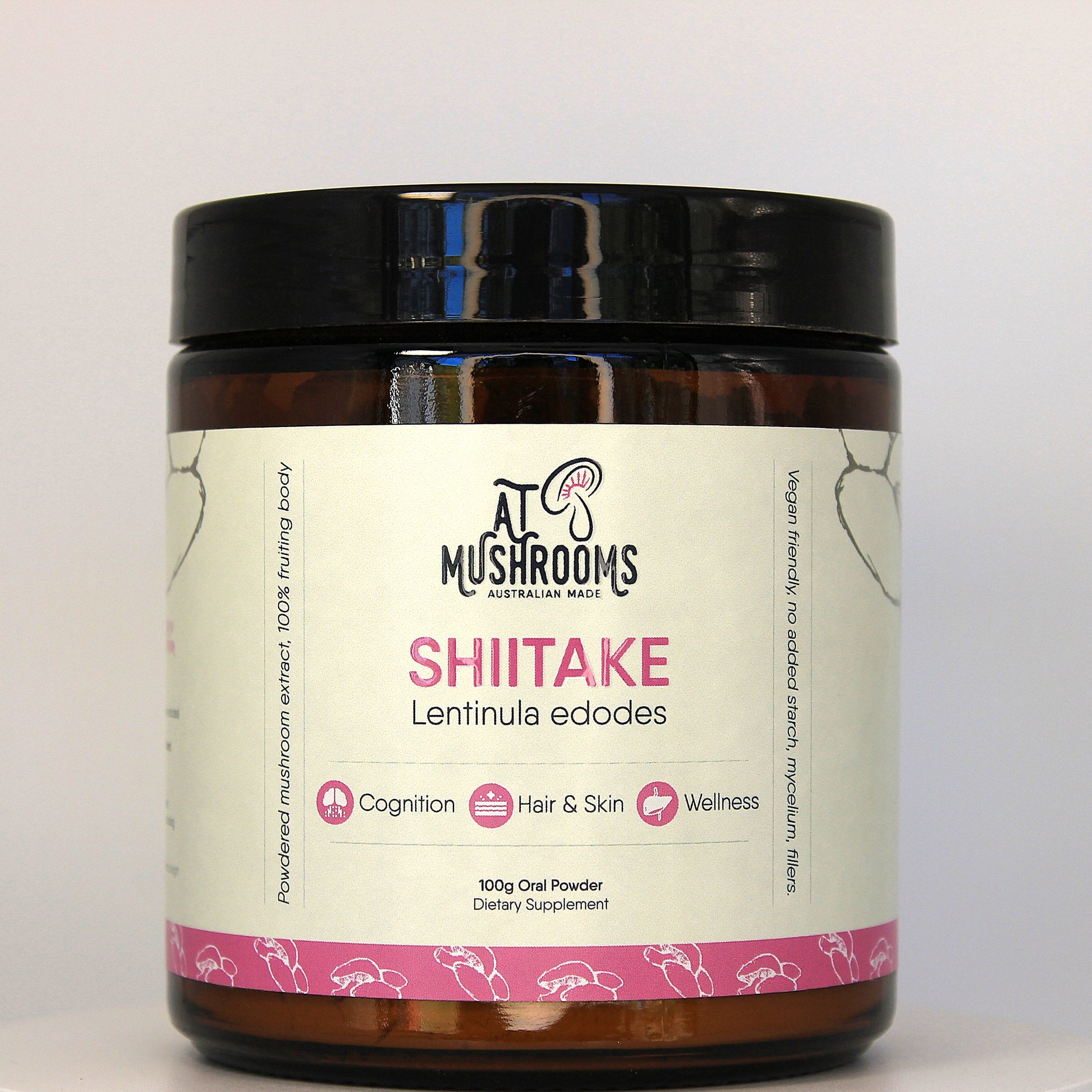 Shiitake Organic Mushroom Powder - Lentinula Edodes Supplement | A.T. Mushrooms