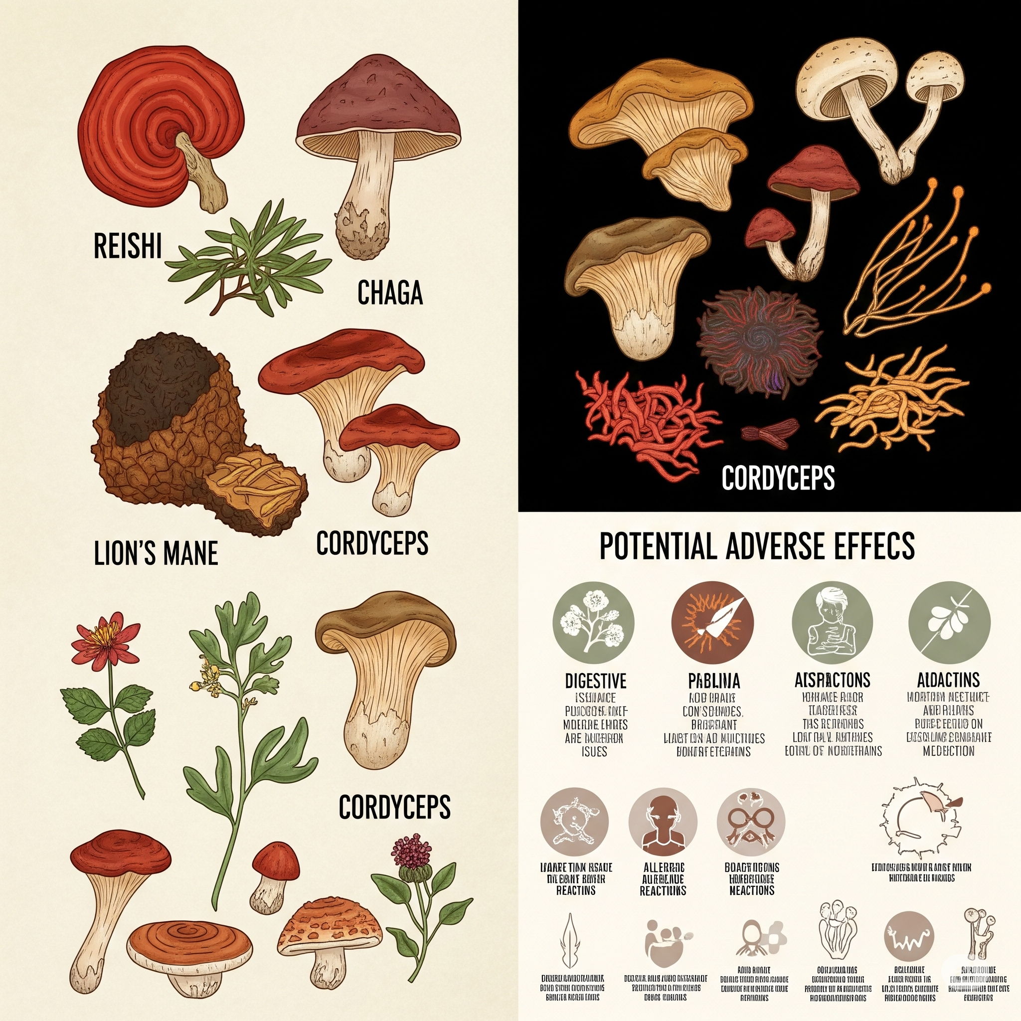Understanding Potential Adverse Effects of Medicinal Mushrooms: A Research-Based Overview
