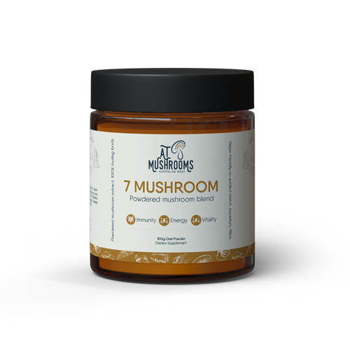 7 Mushroom Powder Blend Organic Supplement- Complete Wellness Support | A.T. Mushrooms
