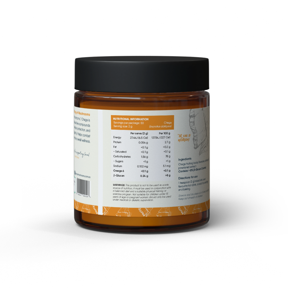 Organic Chaga Mushroom Powder - Inonotus Obliquus Antioxidant Supplement | A.T. Mushrooms