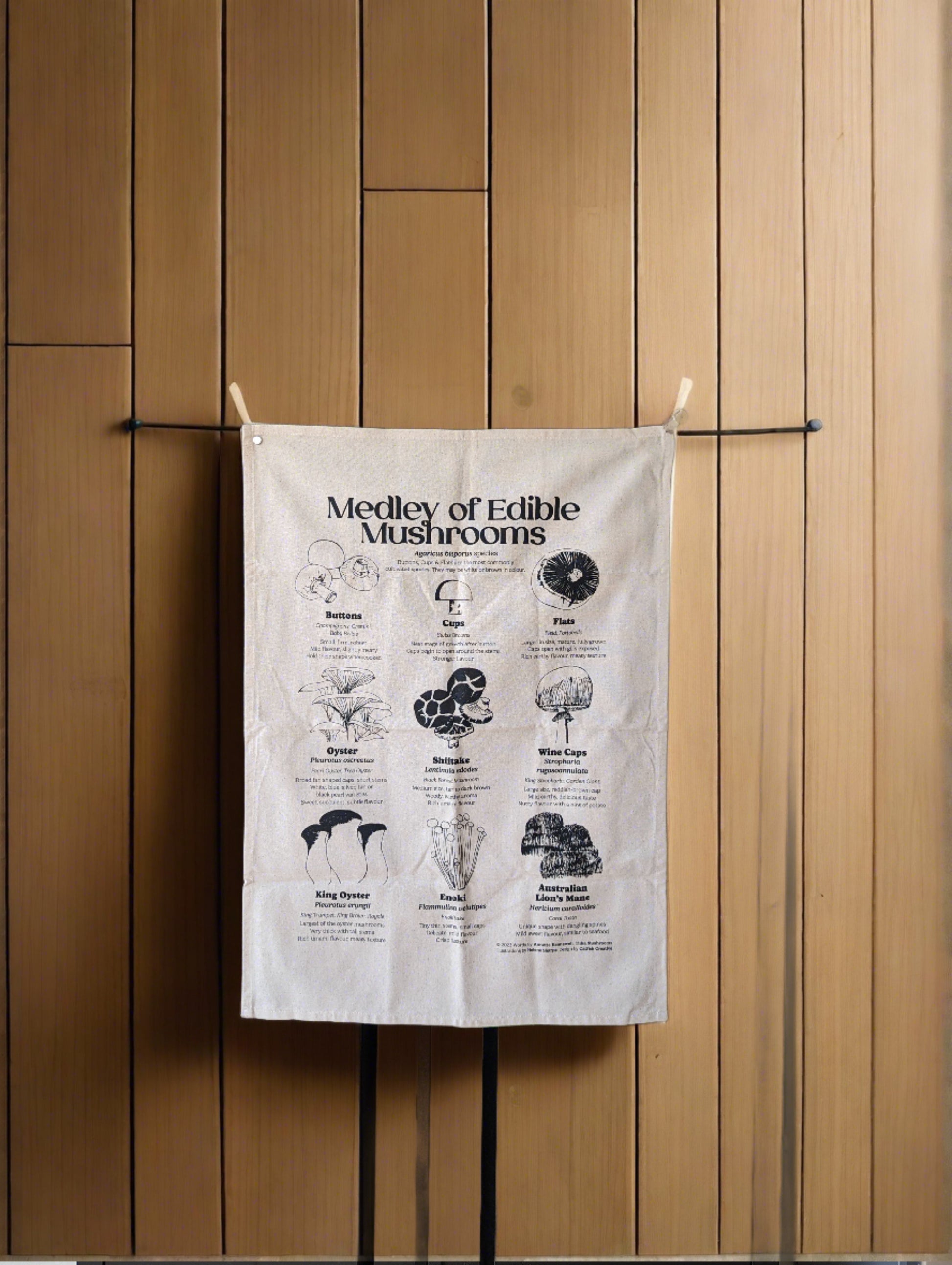 mushroom tea towel