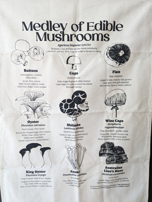 mushroom tea towel