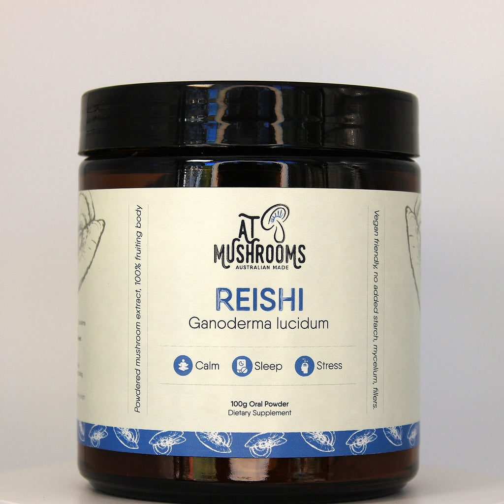 Premium Organic Reishi Mushroom Powder - Ganoderma Lucidum | A.T. Mushrooms