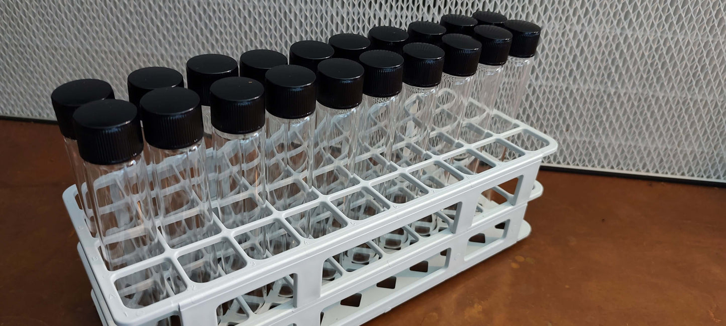 Clean Rack of 25 Culture tubes